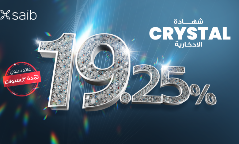 بعائد سنوي 19.25%…. ننشر مزايا «شهادة CRYSTAL الثلاثية» من بنك saib