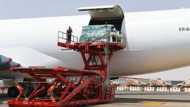 مطار العريش الدولي يستقبل شحنة مساعدات غذائية وطبية موجهة لصالح غزة على متن طائرة سعودية