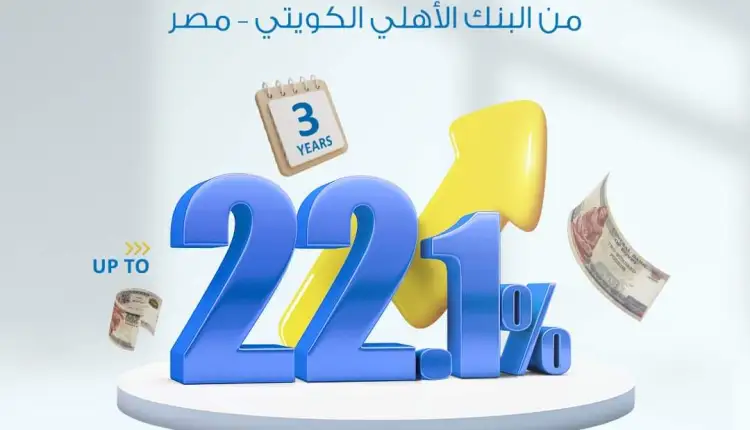 البنك الأهلي الكويتي – مصر يرفع العائد على “شهادة الادخار الثلاثية” إلي 22.1%