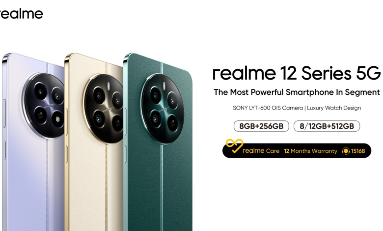 ريلمي تطلق realme 12 5G وrealme12+ 5G أقوى الهواتف في فئتها من حيث التصاميم الفاخرة وفلاتر الأفلام المأخوذة من فيلم مافريك