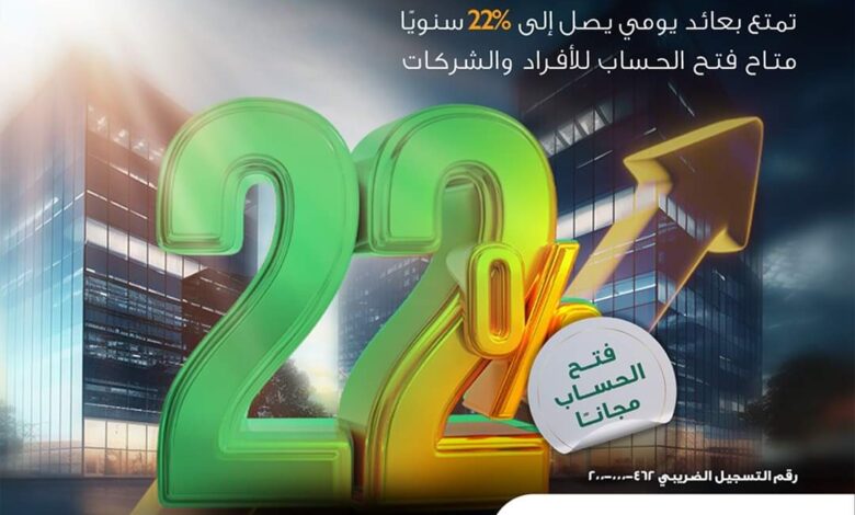 البنك الأهلي المصري يتيح فتح الحساب اليومي بعائد 22% سنويًا