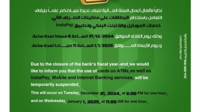 لمدة ساعة.. بنك التعمير والإسكان يعلن إيقاف التعامل باستخدام البطاقات على ماكينات الصراف الآلي