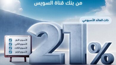 بنك قناة السويس يتيح شهادة Weekend Saver الادخارية بعائد ثابت يصل إلى 21% يصرف أسبوعيا