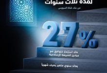 بنك قناة السويس يُقدم صكوك الشهادات «ميسرة» المتوافقة مع الشريعة الإسلامية بعائد 27% سنويًا