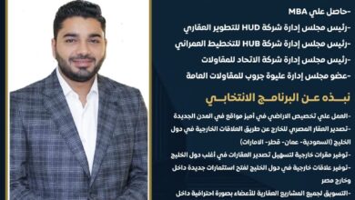 المهندس السيد عليوة يترشح لرئاسة لجنة الاستثمار والتقييم بجمعية المطورين العقاريين ويطرح برنامج انتخابي متكامل