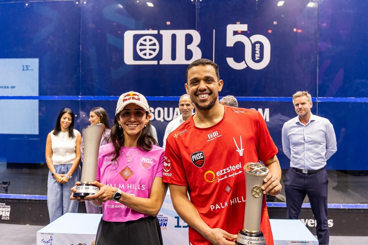 فوز مصطفى عسل ونوران جوهر ببطولة الجونة الدولية للإسكواش البلاتينية PSA 2025 فى نسختها الثالثة عشرة