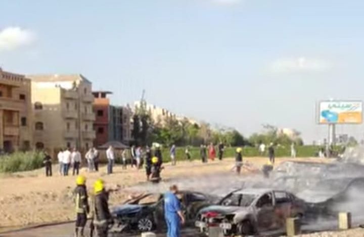 وفاة 3 وإصابة 18 آخرين نتيجة انفجار خط غاز علي طريق الواحات