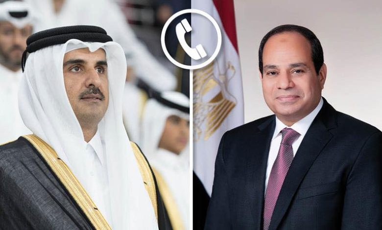 السيسي يُجري اتصالًا بأمير قطر ويؤكد دعم مصر لسيادة الدوحة وإدانة الهجمات الإيرانية السيسي يُجري اتصالًا بأمير قطر ويؤكد دعم مصر لسيادة الدوحة وإدانة الهجمات الإيرانية