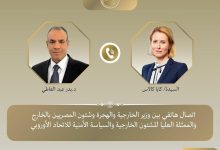 اتصال هاتفى بين وزير الخارجية والممثلة العليا للاتحاد الأوروبي لبحث تطورات الشرق الأوسط 