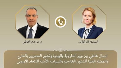 اتصال هاتفى بين وزير الخارجية والممثلة العليا للاتحاد الأوروبي لبحث تطورات الشرق الأوسط 