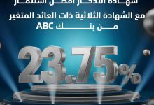 بعائد يصل إلي 23.75%.. تفاصيل ومزايا “شهادة الادخار الثلاثية” ذات العائد المتغير من بنك ABC