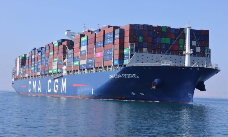 قناة السويس تبدأ استعادة حركة عبور الحاويات العملاقة.. عبور السفينة “CMA CGM OSIRIS” بحمولة 154 ألف طن قناة السويس تبدأ استعادة حركة عبور الحاويات العملاقة.. عبور السفينة “CMA CGM OSIRIS” بحمولة 154 ألف طن