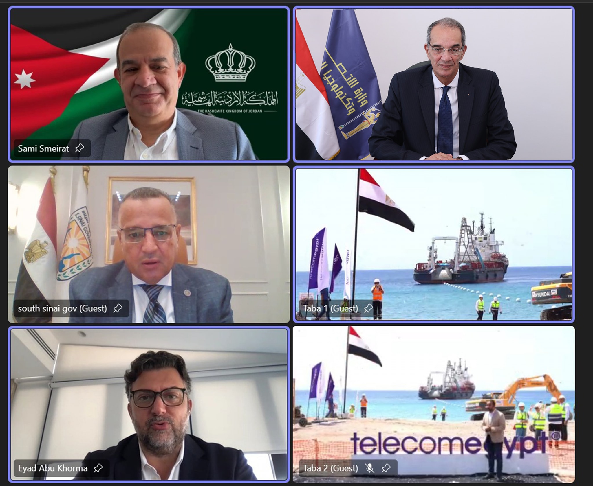 “كورال بريدج”.. وزير الاتصالات يشهد إنزال أول كابل بحري مباشر يربط بين مصر والأردن في مدينة طابا