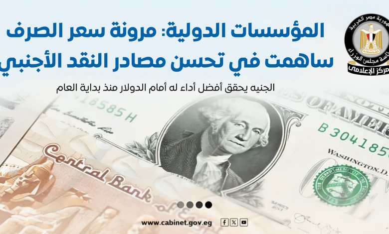 المؤسسات الدولية تشيد بمرونة سعر الصرف وتحسن أداء الجنيه المصري أمام الدولار