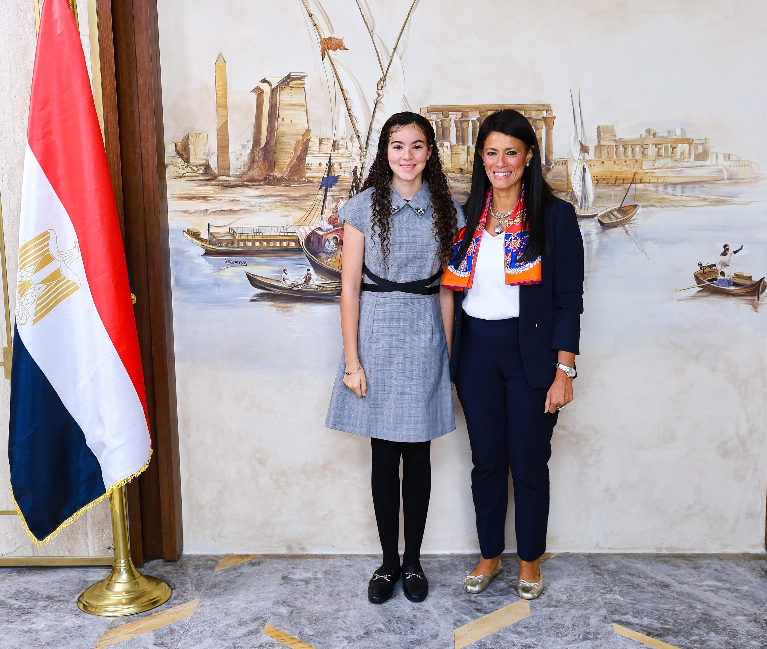 صوفيا هلال.. أصغر سفيرة مصرية في مبادرة شباب بلد، تلتقي وزيرة التخطيط