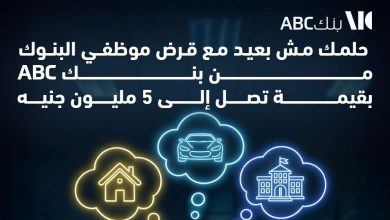  بنك ABC يطلق برنامج تمويلي مميز لموظفي البنوك بقيمة تصل إلى 5 ملايين جنيه