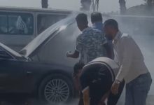 احتراق سيارة الإعلامي أحمد شوبير على طريق صلاح سالم