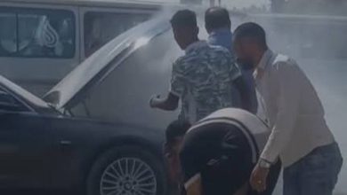 احتراق سيارة الإعلامي أحمد شوبير على طريق صلاح سالم
