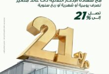 عاجل.. البنك العربي الإفريقي يطرح “شهادة ادخار ثلاثية” جديدة بعائد يصل إلى21%