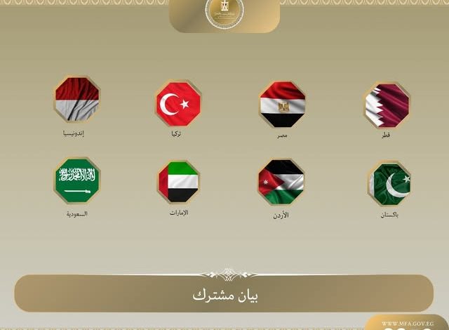 مصر و7 دول يرحبون بمفاوضات ترامب وحماس وإنهاء الحرب على غزة