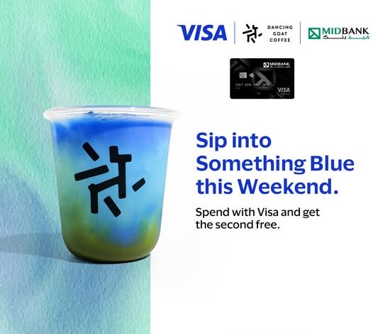 لحاملي بطاقات فيزا من ميدبنك.. اشترٍ مشروب من Visa Blue Matcha واستمتع بهدية مجانية نهاية الأسبوع لحاملي بطاقات فيزا من ميدبنك.. اشترٍ مشروب من Visa Blue Matcha واستمتع بهدية مجانية نهاية الأسبوع