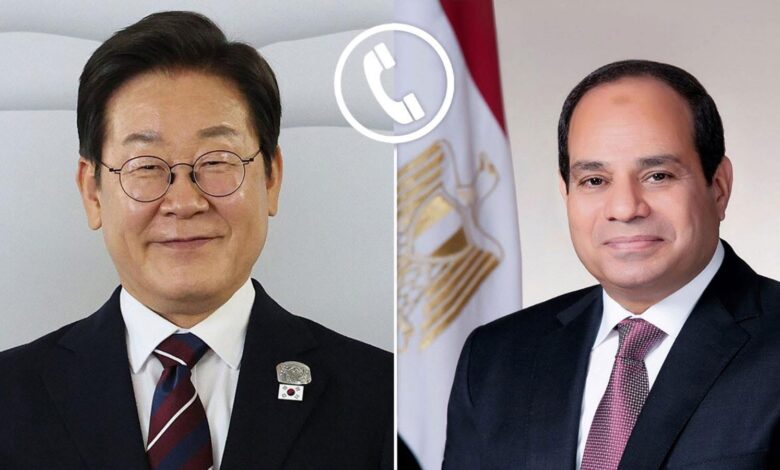السيسي يتلقى اتصالاً هاتفياً من رئيس كوريا الجنوبية لبحث تعزيز التعاون الثنائي وتطورات الأوضاع الإقليمية السيسي يتلقى اتصالاً هاتفياً من رئيس كوريا الجنوبية لبحث تعزيز التعاون الثنائي وتطورات الأوضاع الإقليمية