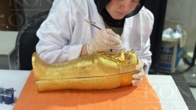 بالصور.. دعوة احتفالية المتحف المصري الكبير تستلهم سحر الذهب والملوك من تابوت توت عنخ آمون بالصور.. دعوة احتفالية المتحف المصري الكبير تستلهم سحر الذهب والملوك من تابوت توت عنخ آمون