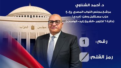 الدكتور أحمد الشناوي يخوض انتخابات مجلس النواب 2025 عن دائرة أكتوبر وزايد والواحات