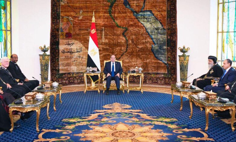 السيسي لوفد مجلس الكنائس العالمي: مصر أرض السلام والتسامح وتدعم حرية العبادة للجميع
