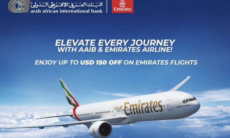 البنك العربي الأفريقي يعلن عن خصم 150 دولارًا على رحلات طيران الإمارات