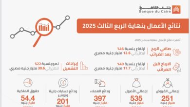 بنك القاهرة يحقق نموًا قويًا في التسعة أشهر الأولى من 2025.. صافي الربح يرتفع 46% إلى 12.6 مليار جنيه