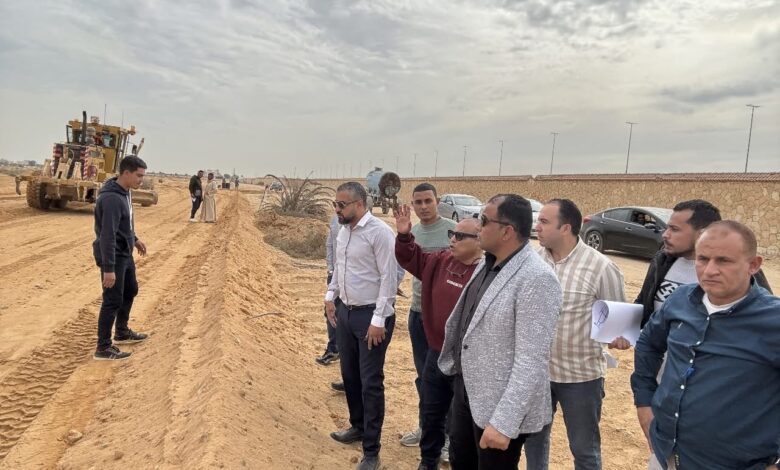 رئيس جهاز العبور الجديدة ومعاون نائب رئيس الهيئة يتفقدان أعمال المرافق بالشريط الخدمي