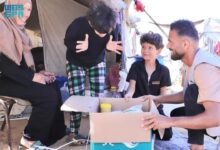 مركز الملك سلمان للإغاثة يواصل توزيع المساعدات الغذائية في جنوب قطاع غزة