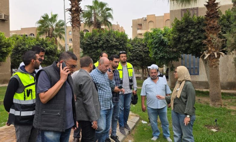 جولة تفقدية لرئيس مدينة الشيخ زايد لمتابعة أعمال النظافة والزراعة وصيانة الطرق