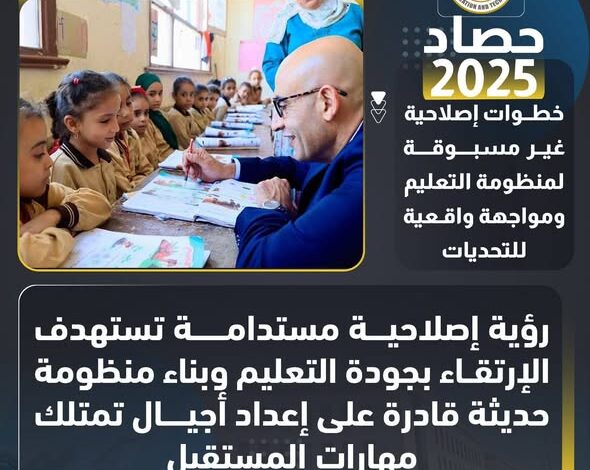 حصاد 2025.. خطوات إصلاحية غير مسبوقة لمنظومة التعليم ومواجهة واقعية للتحديات