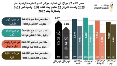مصر تتقدم 47 مركزًا في مؤشر نضج الحكومة الرقمية