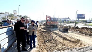 الشربيني يتفقد تطوير طريق الريفيرا الجديد بالشيخ زايد