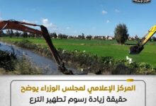 مجلس الوزراء يوضح حقيقة زيادة رسوم تطهير المساقي الخصوصية بنسبة 300% على المزارعين