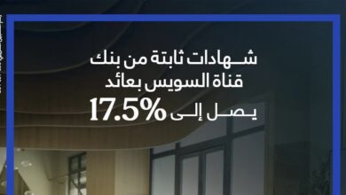 بعائد شهري يصل إلى 17.50%.. بنك قناة السويس يقدم 4 شهادات ادخار ثلاثية