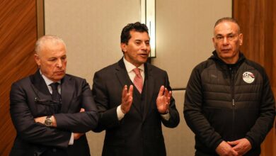 وزير الرياضة وأبو ريدة يلتقيان لاعبي منتخب مصر بعد التأهل لدور الثمانية وزير الرياضة وأبو ريدة يلتقيان لاعبي منتخب مصر بعد التأهل لدور الثمانية