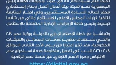 إطلاق منظومة شهادة عدم الالتباس وحجز الاسم التجاري إلكترونيًا عبر بوابة مصر الرقمية