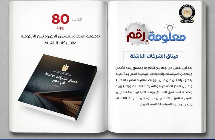 “ميثاق الشركات الناشئة” أول تعاون بين الحكومة ومجتمع ريادة الأعمال في مصر