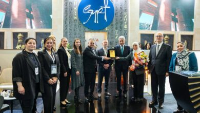 الجناح المصري في معرض EMITT يحصد جائزة أفضل جناح من حيث التصميم