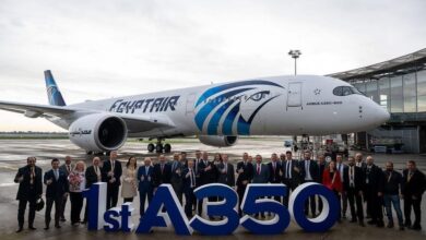 وصول أول طائرة إيرباص A350-900 إلى أسطول مصر للطيران وتشغيلها بوقود الطيران المستدام