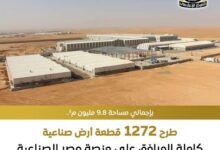 1272 قطعة.. “الصناعة” تطلق الطرح الثالث عشر للأراضي الصناعية عبر منصة مصر الرقمية