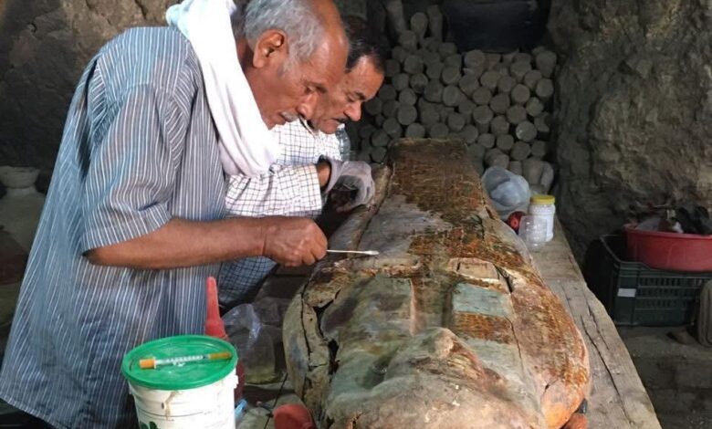 22 تابوتًا مرصوصة في 10 صفوف.. كشف أثري استثنائي بالقرنة