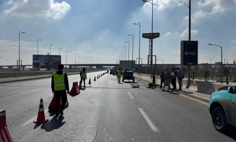 جهاز مدينة 6 أكتوبر يبدأ تطوير ورفع كفاءة كوبري العبور